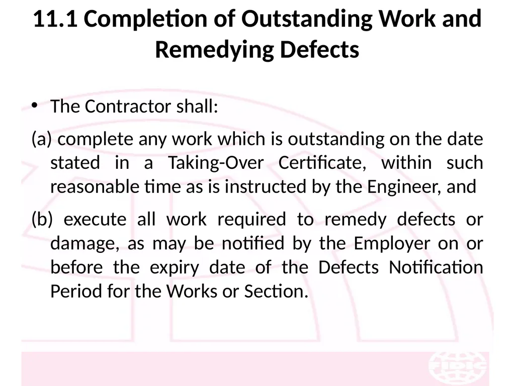 FIDIC Conditions of Contract for Construction - slide 137 of 250