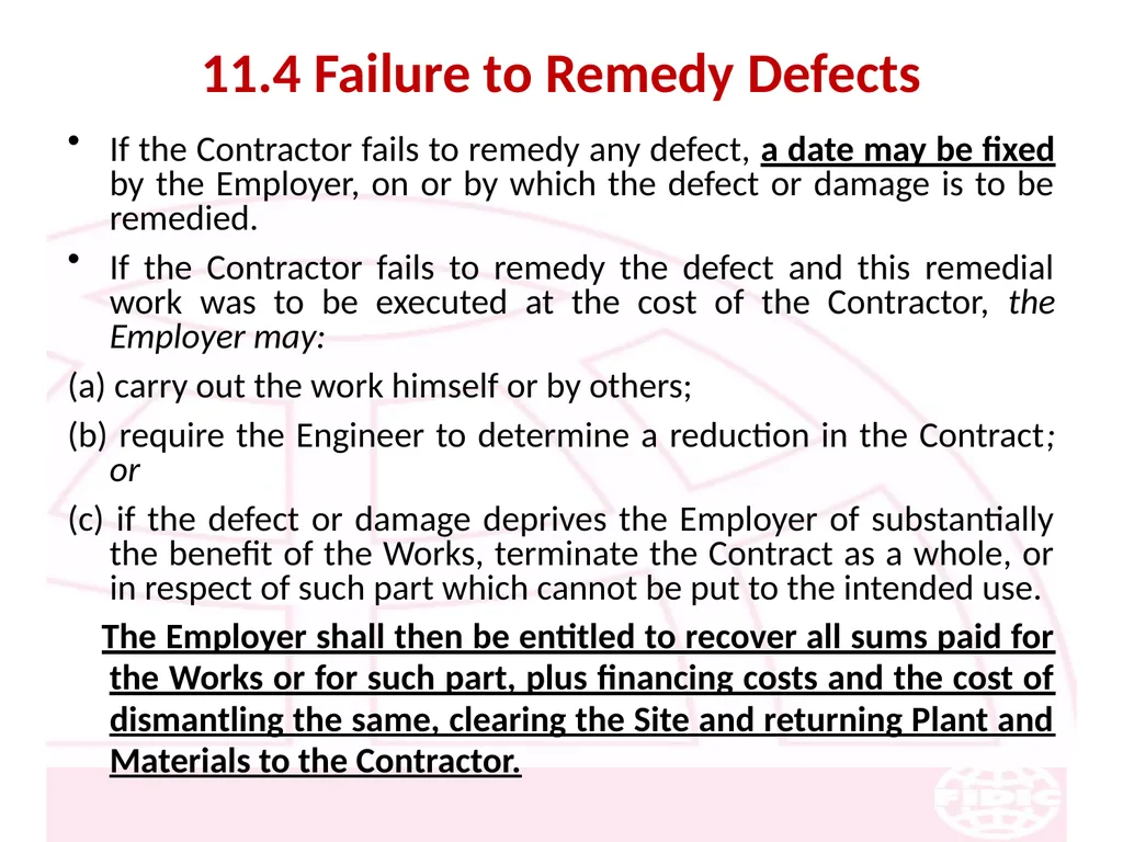 FIDIC Conditions of Contract for Construction - slide 140 of 250