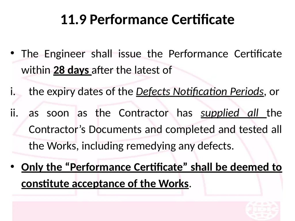 FIDIC Conditions of Contract for Construction - slide 145 of 250