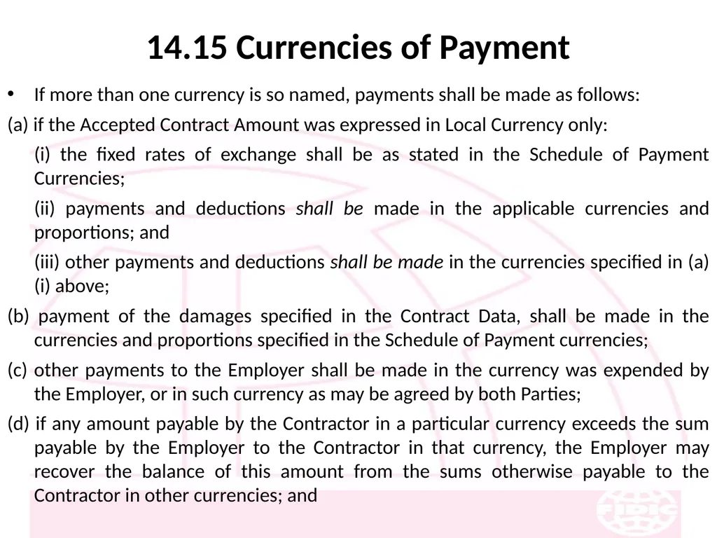 FIDIC Conditions of Contract for Construction - slide 192 of 250