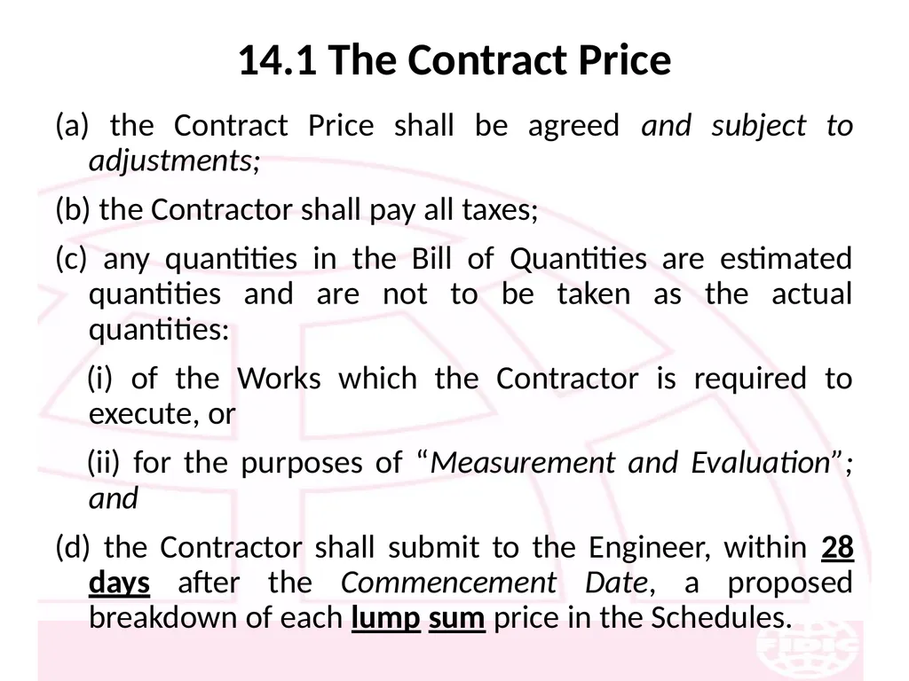 FIDIC Conditions of Contract for Construction - slide 171 of 250