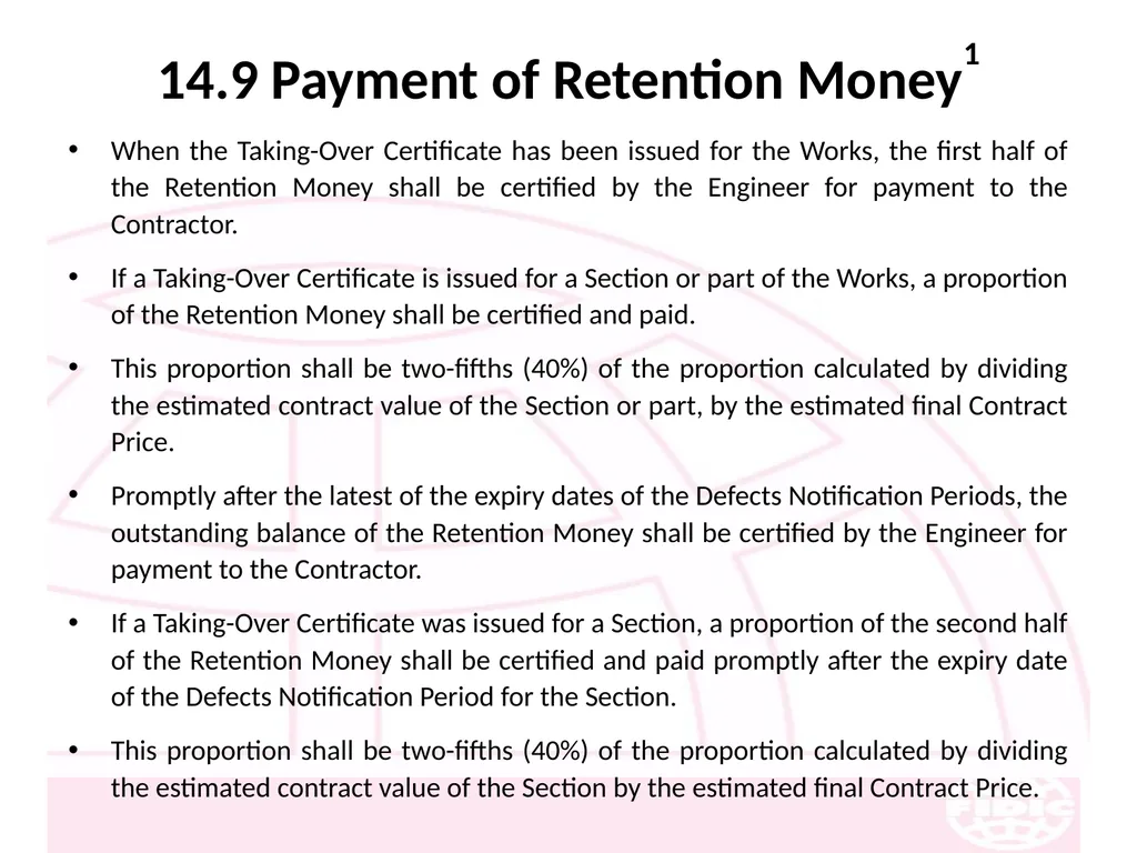 FIDIC Conditions of Contract for Construction - slide 185 of 250