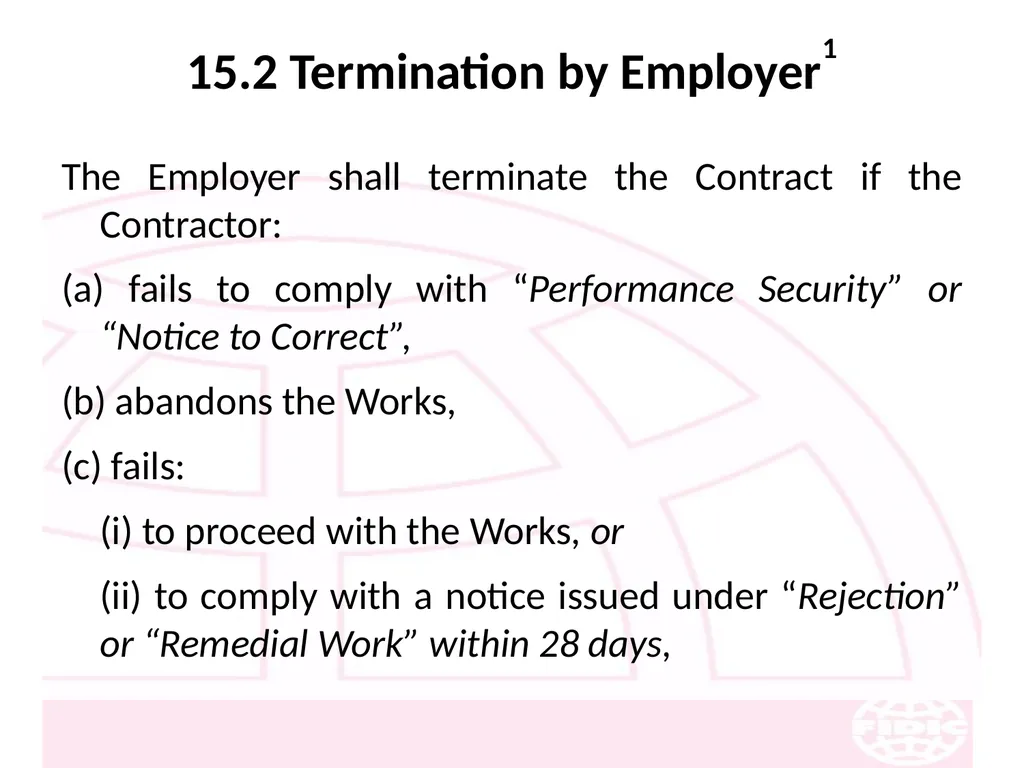FIDIC Conditions of Contract for Construction - slide 195 of 250