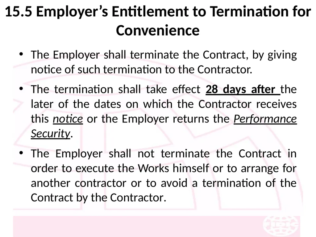 FIDIC Conditions of Contract for Construction - slide 200 of 250