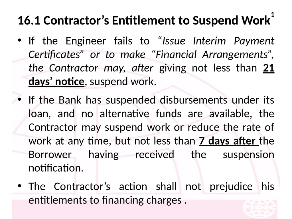 FIDIC Conditions of Contract for Construction - slide 203 of 250