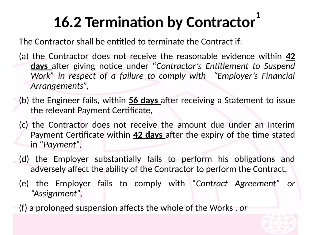 FIDIC Conditions of Contract for Construction - slide 205 of 250
