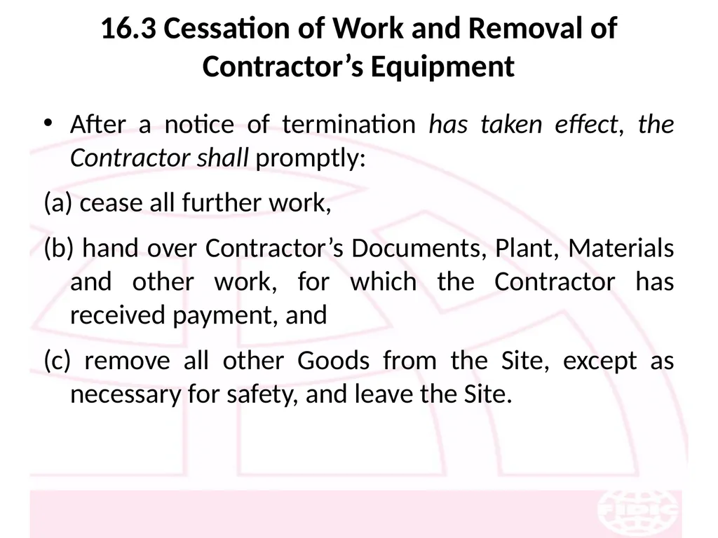 FIDIC Conditions of Contract for Construction - slide 207 of 250