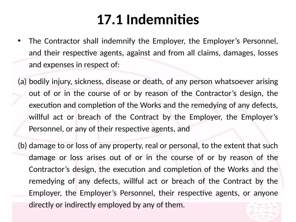 FIDIC Conditions of Contract for Construction - slide 210 of 250