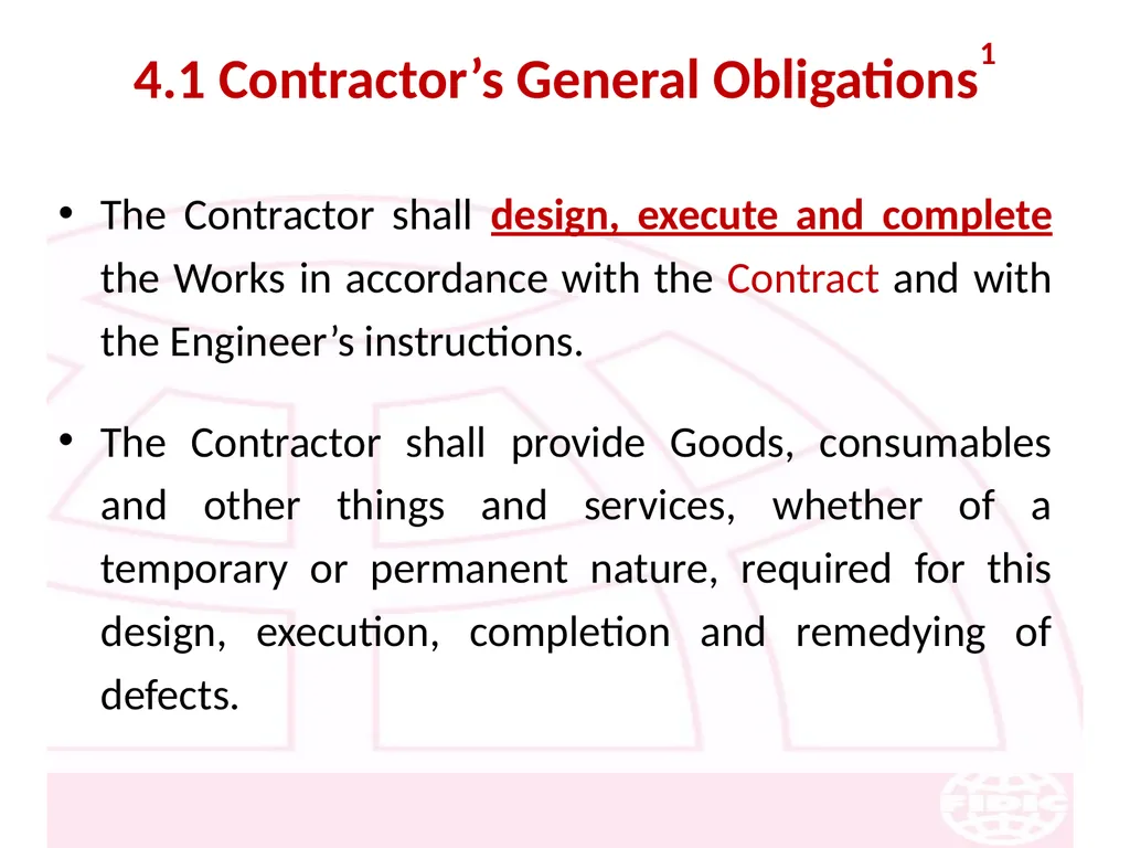 FIDIC Conditions of Contract for Construction - slide 33 of 250
