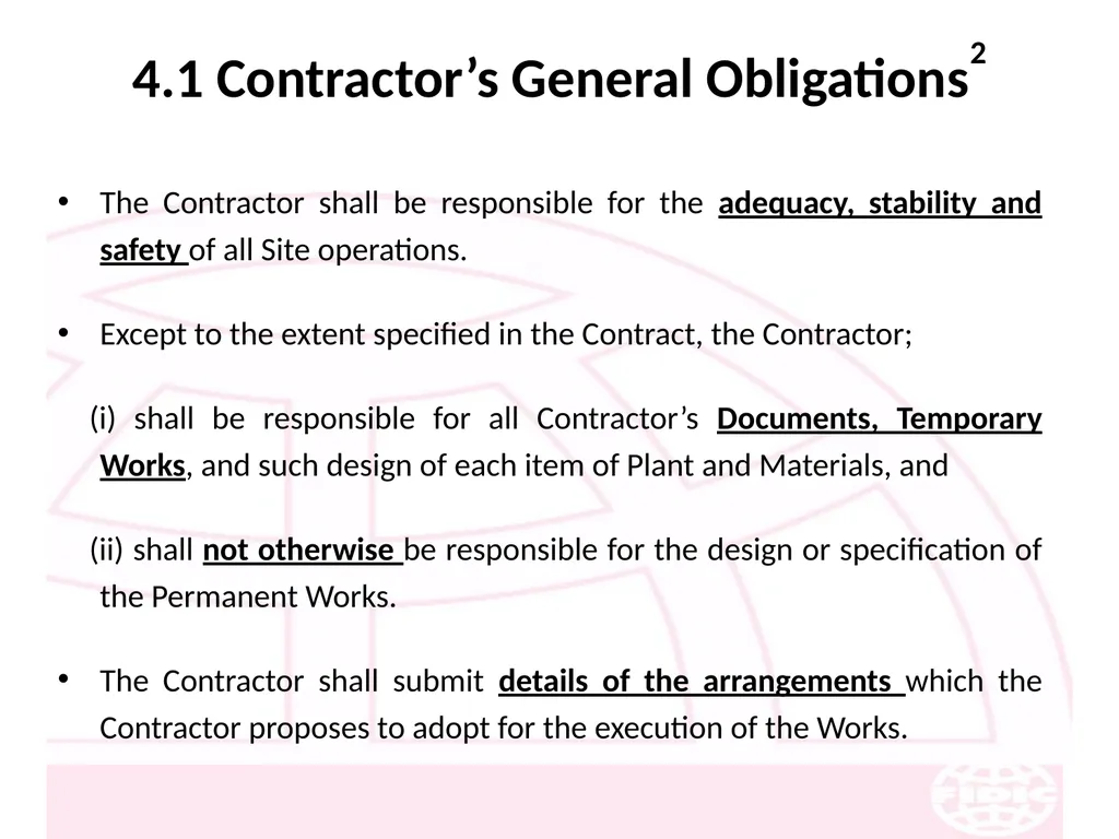 FIDIC Conditions of Contract for Construction - slide 34 of 250