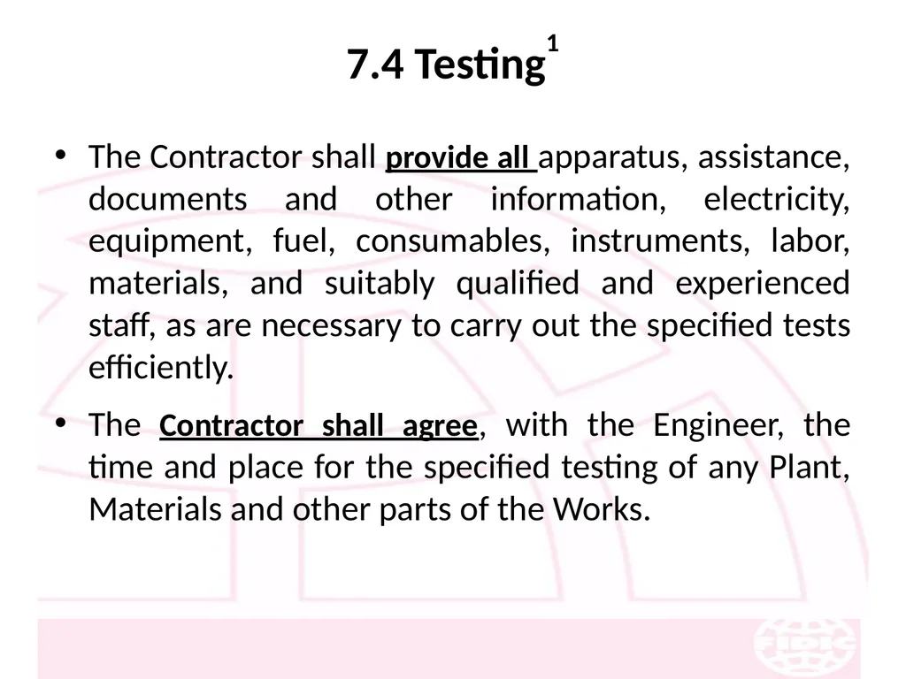 FIDIC Conditions of Contract for Construction - slide 100 of 250
