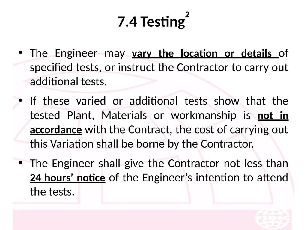 FIDIC Conditions of Contract for Construction - slide 101 of 250
