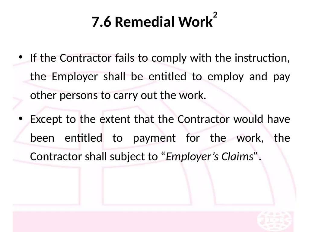 FIDIC Conditions of Contract for Construction - slide 105 of 250