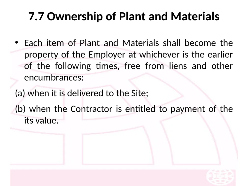 FIDIC Conditions of Contract for Construction - slide 106 of 250