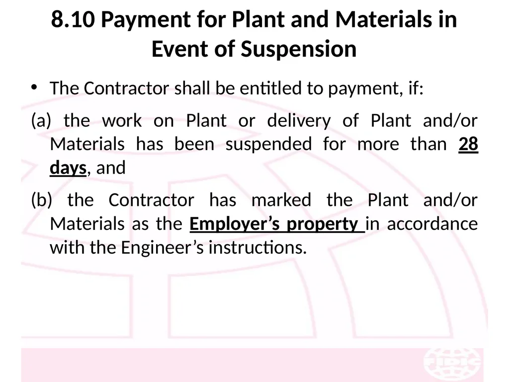 FIDIC Conditions of Contract for Construction - slide 120 of 250