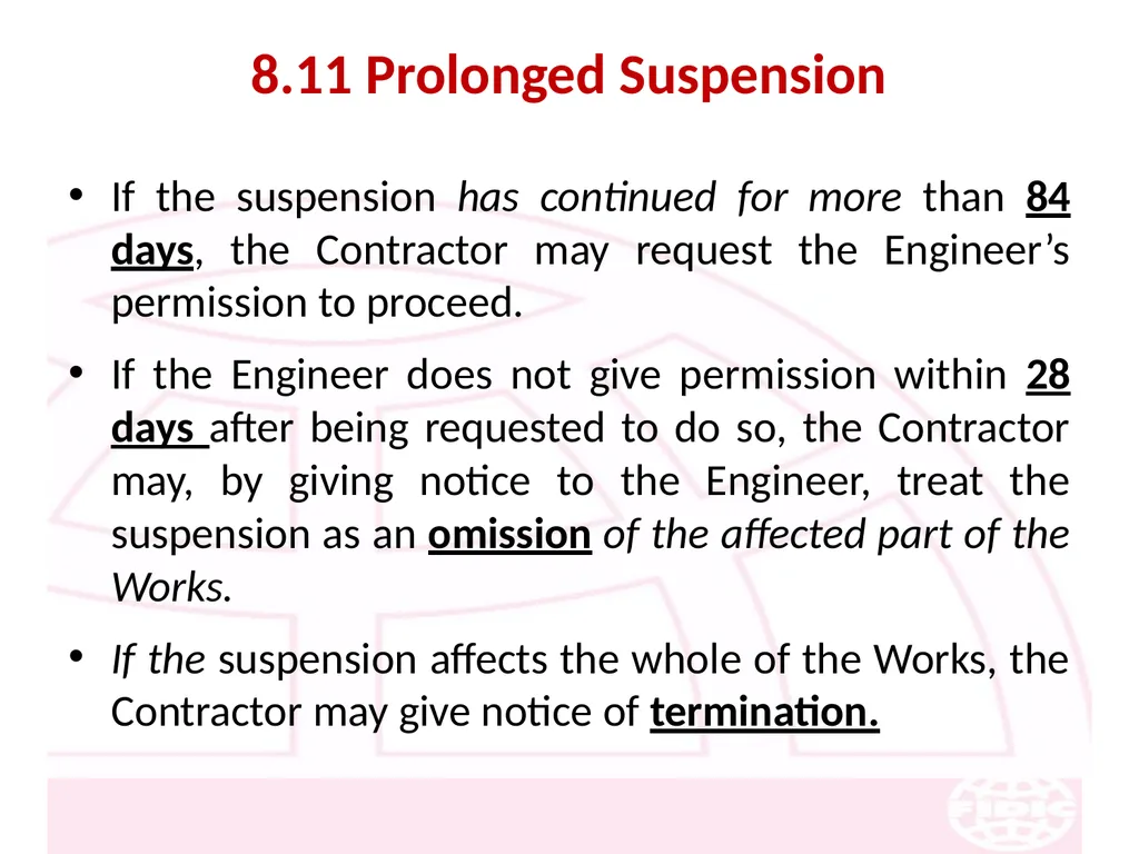 FIDIC Conditions of Contract for Construction - slide 121 of 250