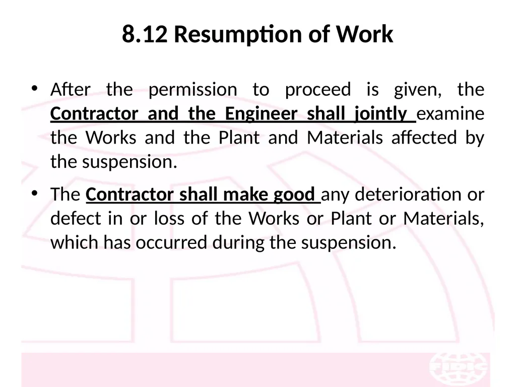 FIDIC Conditions of Contract for Construction - slide 122 of 250