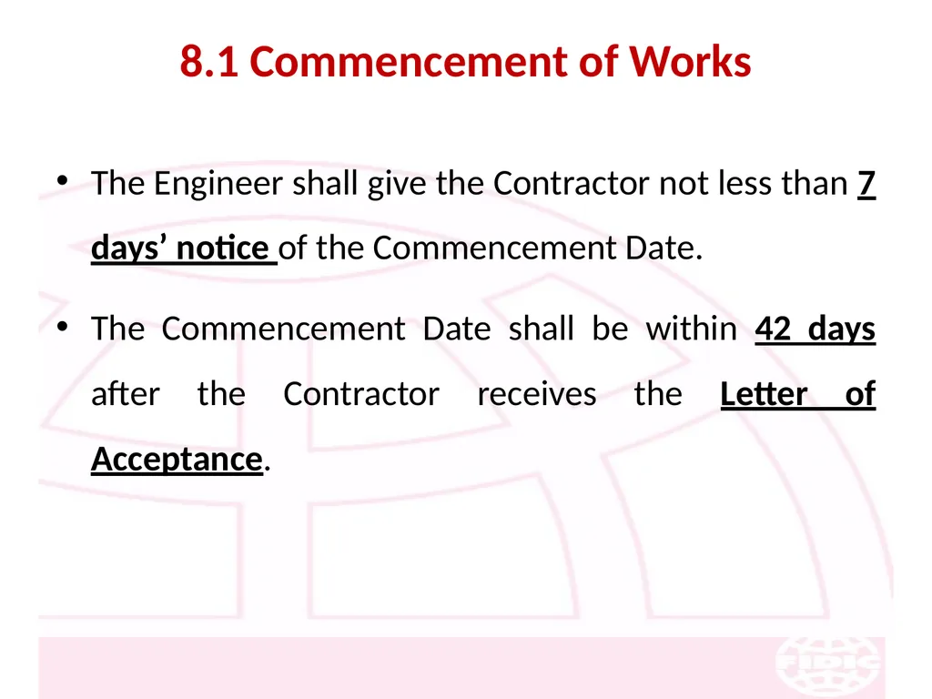 FIDIC Conditions of Contract for Construction - slide 109 of 250