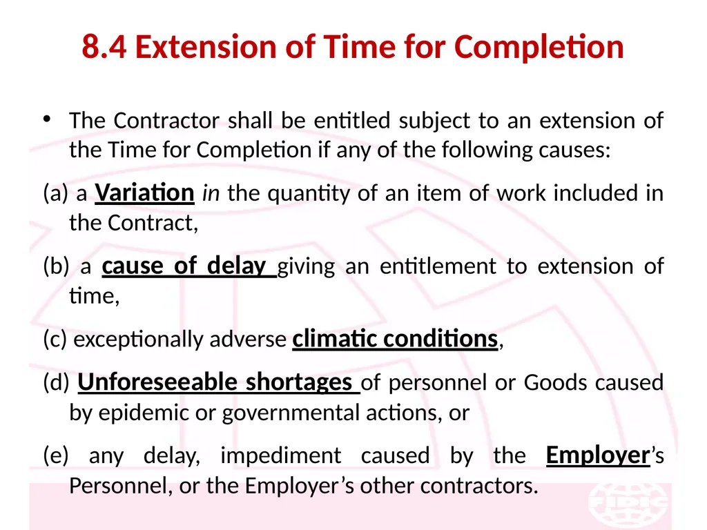 FIDIC Conditions of Contract for Construction - slide 114 of 250