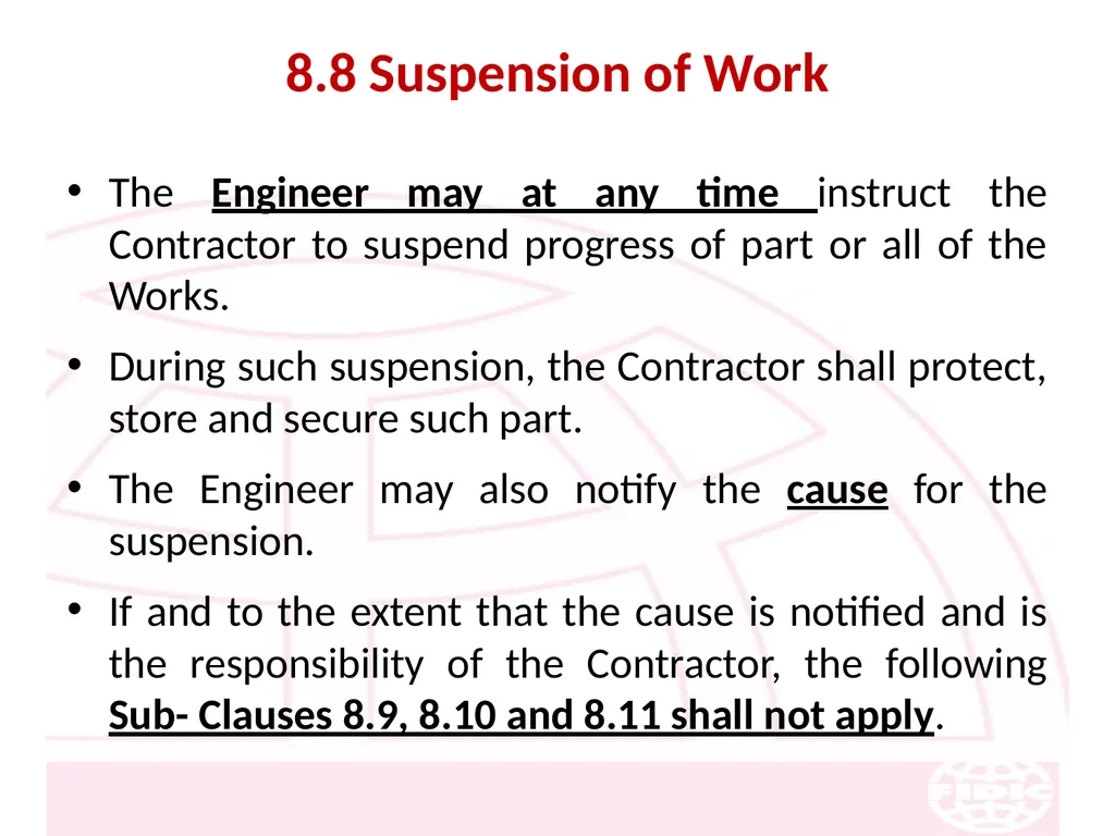FIDIC Conditions of Contract for Construction - slide 118 of 250