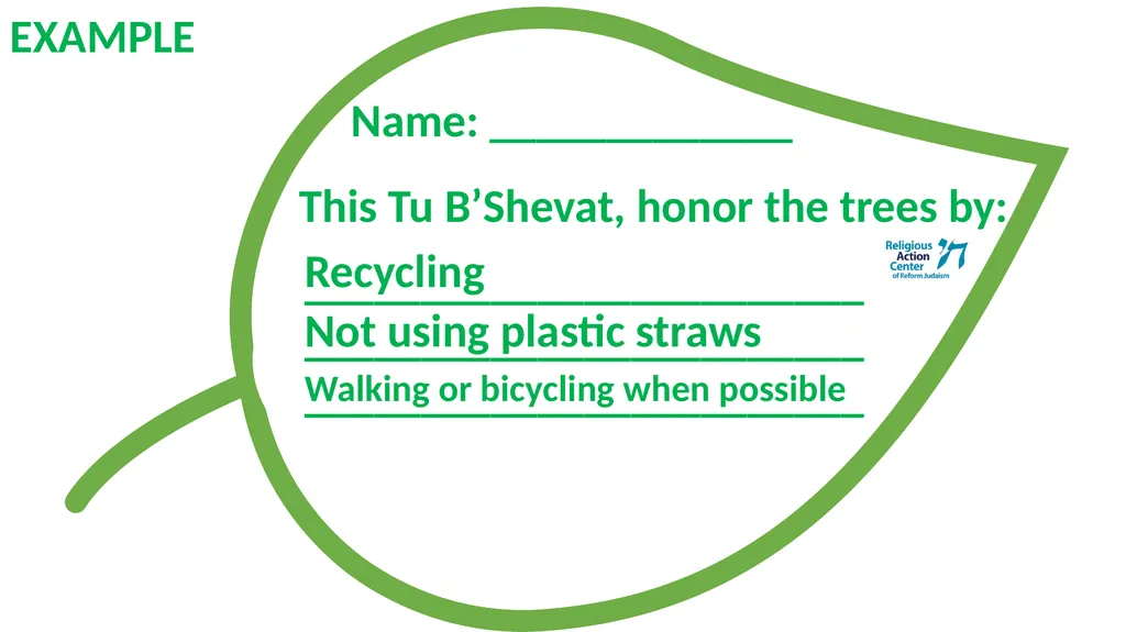 Directions for Tu B’Shevat leaves (recommended - slide 2 of 5