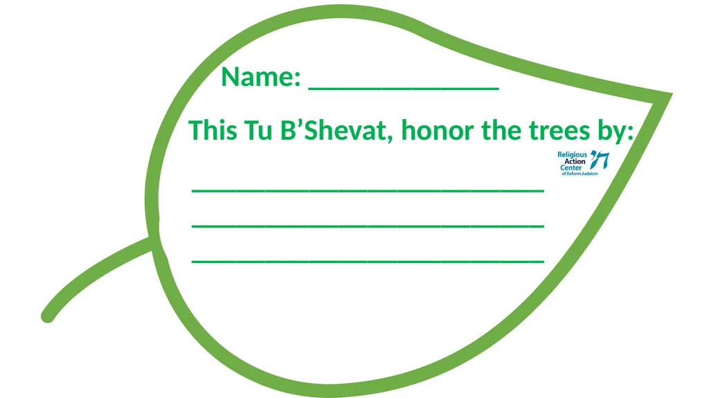 Directions for Tu B’Shevat leaves (recommended - slide 3 of 5