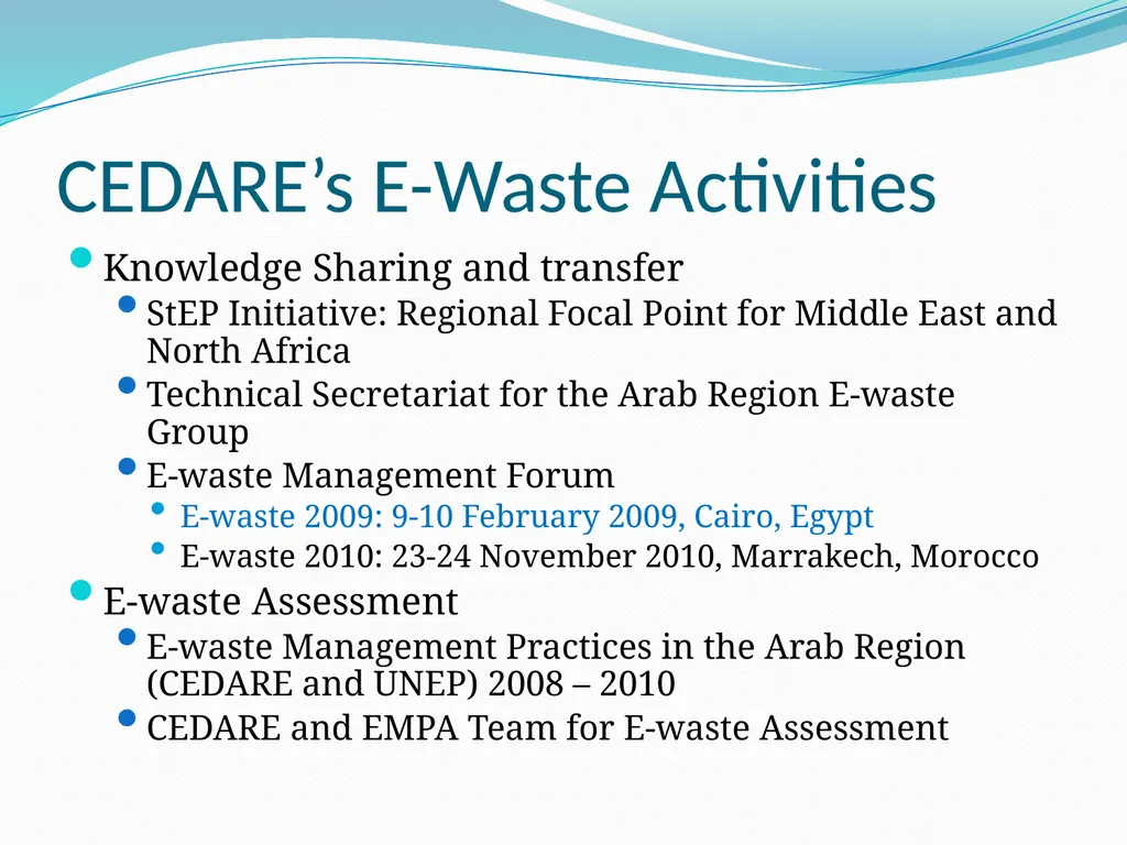 E-waste Management in the Arab Region: Status and - slide 29 of 32