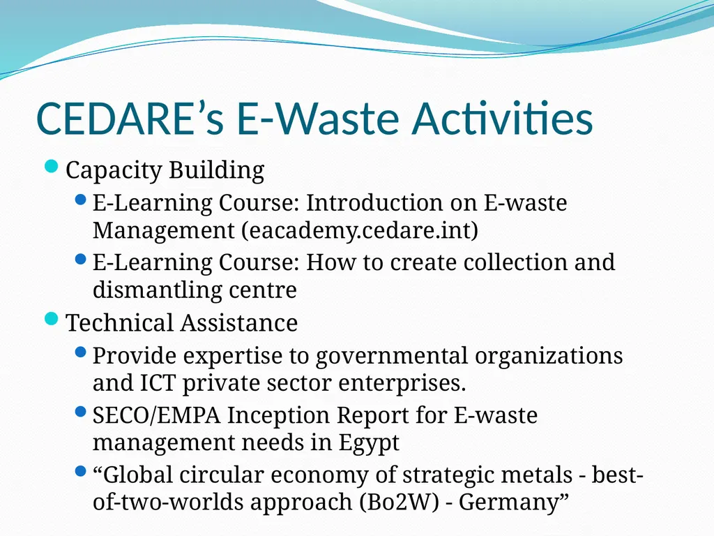 E-waste Management in the Arab Region: Status and - slide 30 of 32