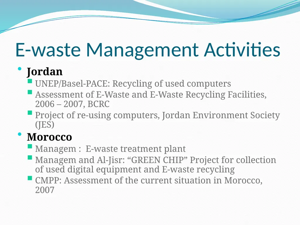 E-waste Management in the Arab Region: Status and - slide 20 of 32