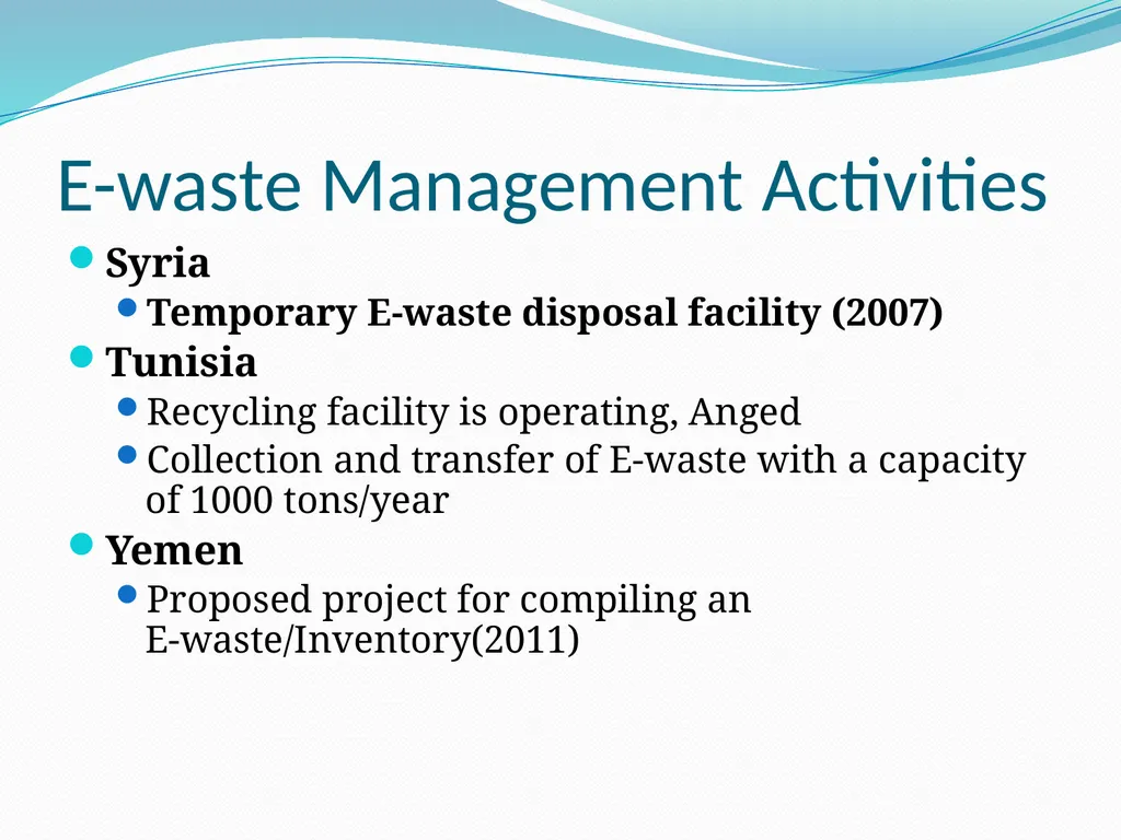 E-waste Management in the Arab Region: Status and - slide 21 of 32