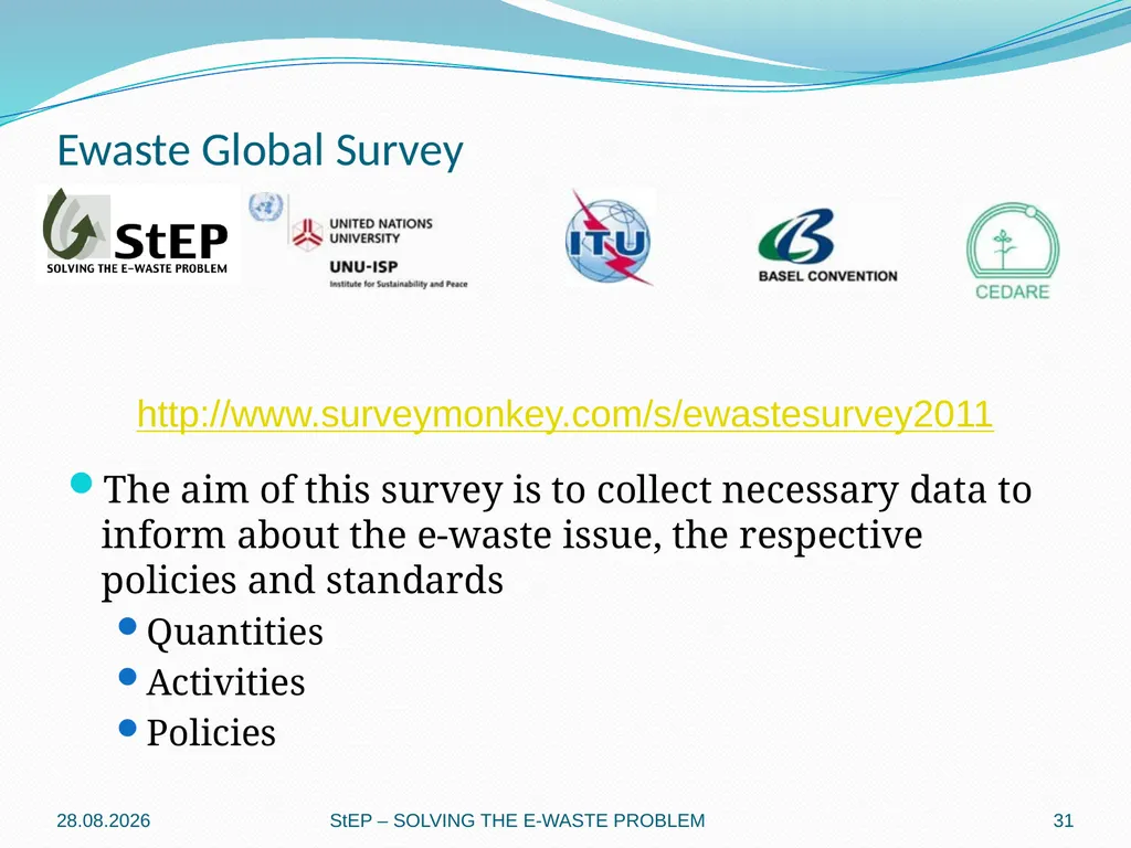 E-waste Management in the Arab Region: Status and - slide 31 of 32
