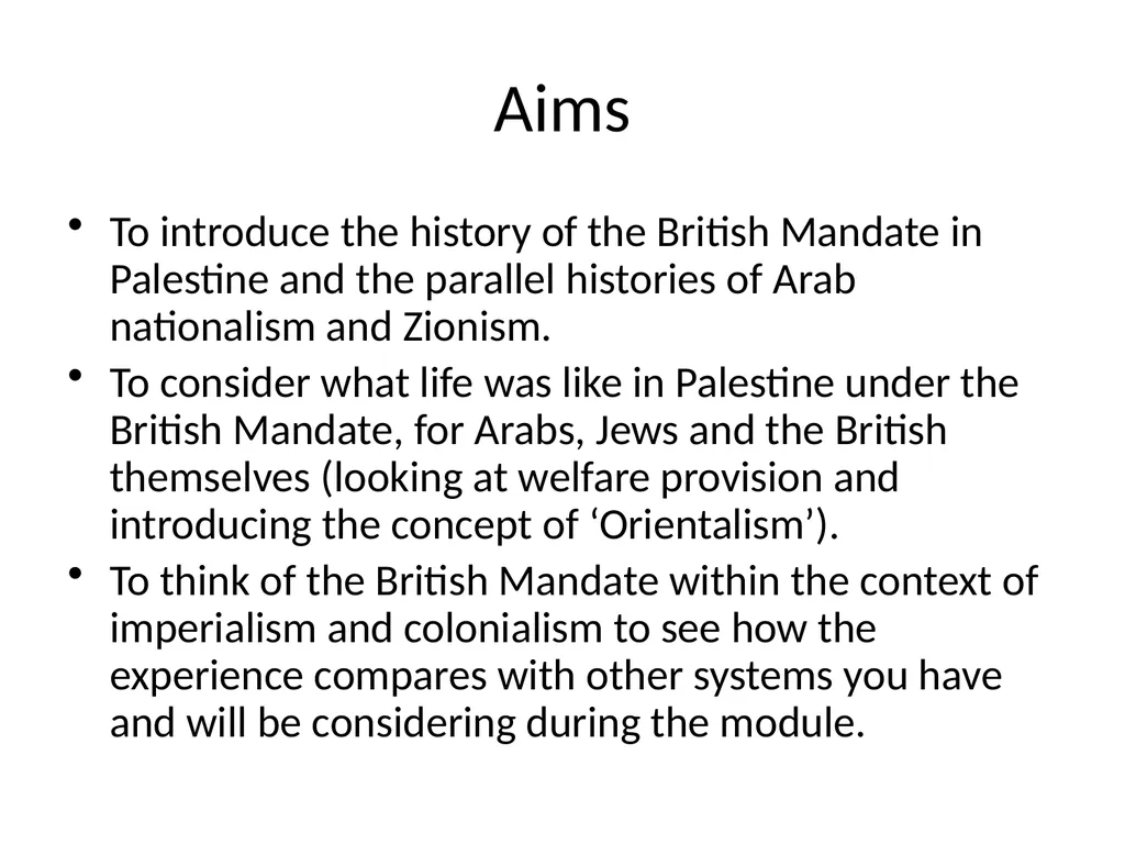 Empire and Aftermath Palestine under the British - slide 2 of 25