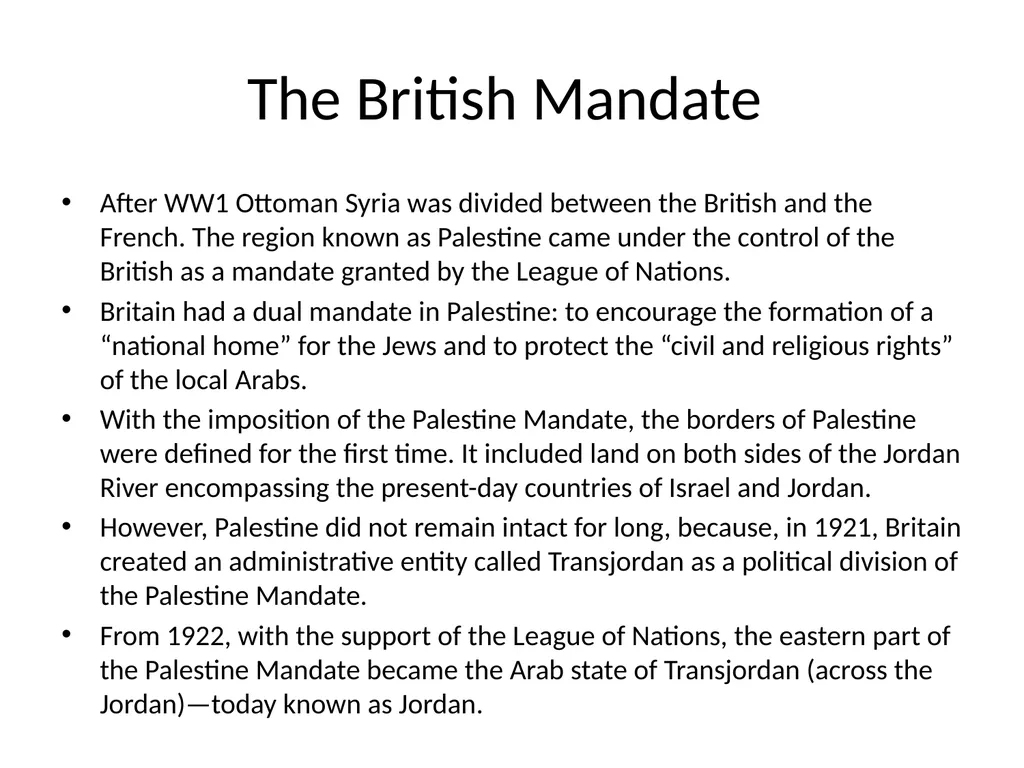 Empire and Aftermath Palestine under the British - slide 10 of 25
