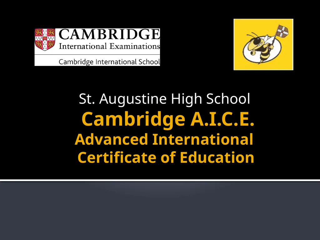 Cambridge A.I.C.E. Advanced International - slide 1 of 19
