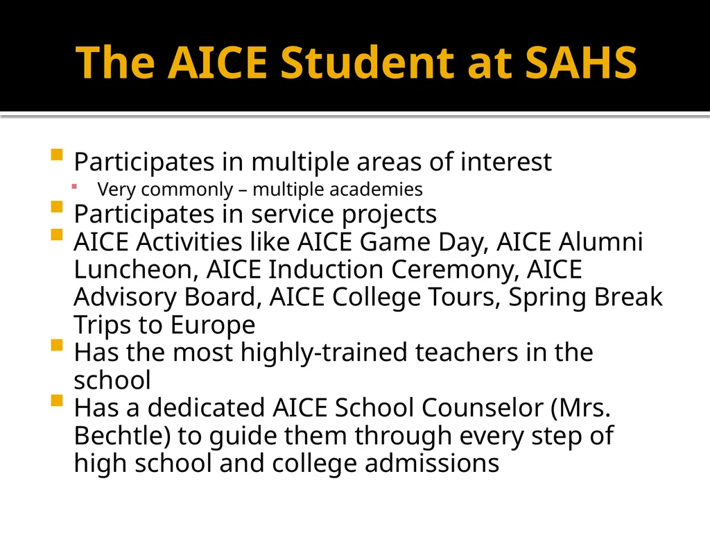 Cambridge A.I.C.E. Advanced International - slide 13 of 19