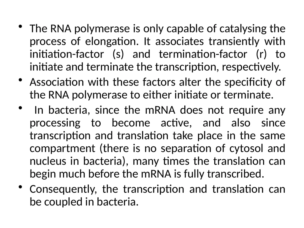 TRANSCRIPTION TRANSCRIPTION The process of copying - slide 10 of 11