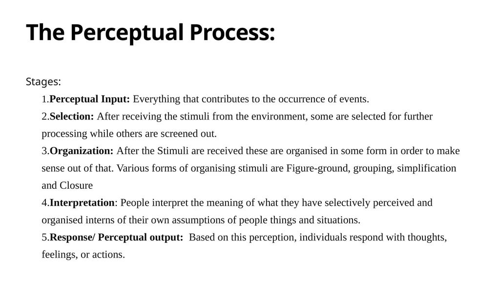 Perception in OB Understanding How Perception - slide 5 of 12