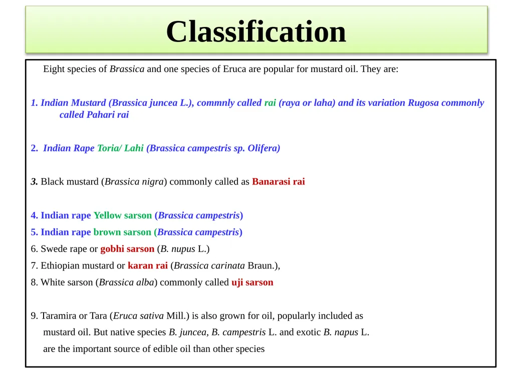 Rapeseed and Mustard (Brassica spp.) Rapeseed and - slide 5 of 35