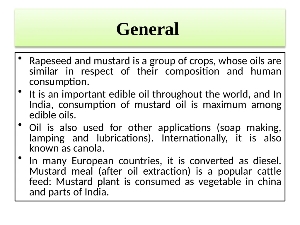 Rapeseed and Mustard (Brassica spp.) Rapeseed and - slide 4 of 35