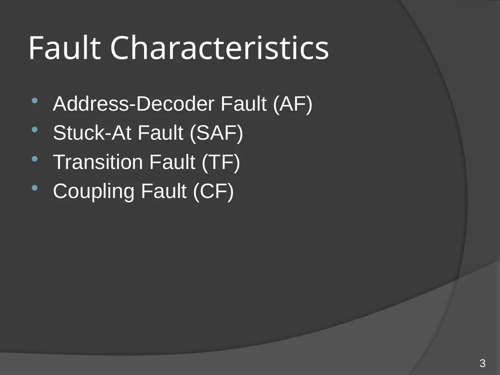 Memory testing methodologies For embedded memory - slide 3 of 11