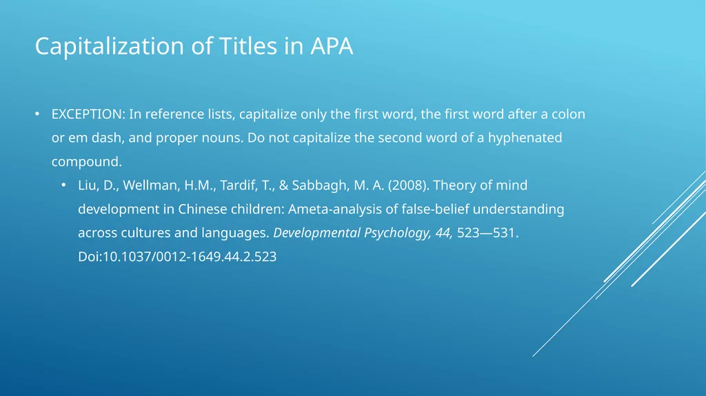Capitalization of titles in apa, mla, and turabian - slide 4 of 19