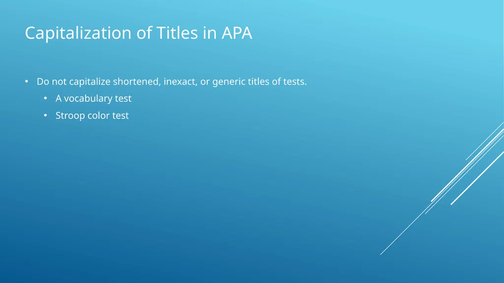 Capitalization of titles in apa, mla, and turabian - slide 7 of 19