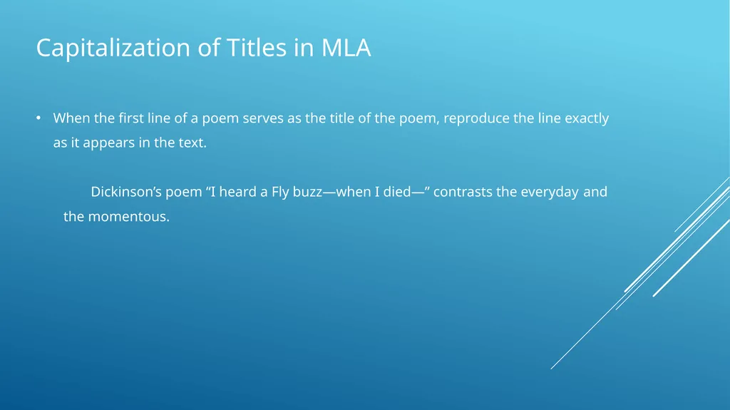 Capitalization of titles in apa, mla, and turabian - slide 13 of 19