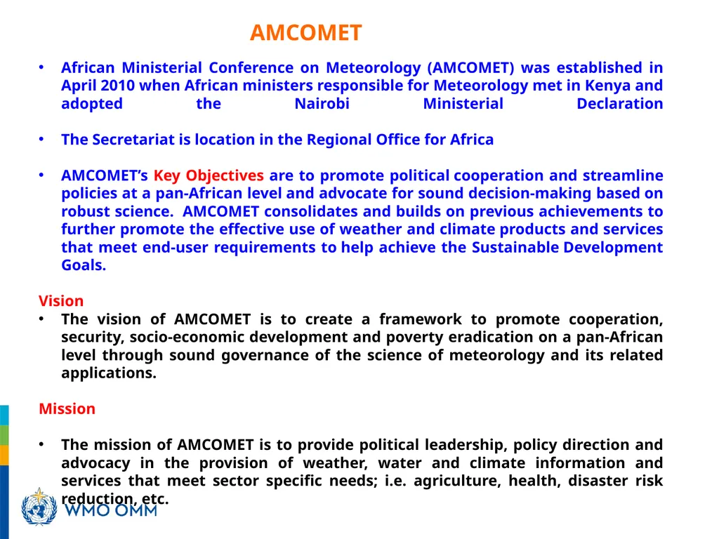 Role of WMO Regional Office for Africa in support - slide 5 of 18