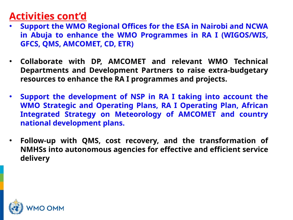 Role of WMO Regional Office for Africa in support - slide 14 of 18