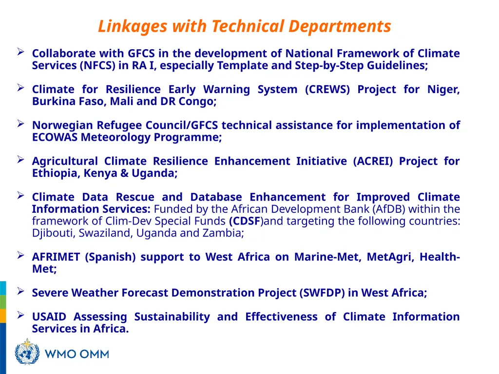 Role of WMO Regional Office for Africa in support - slide 17 of 18