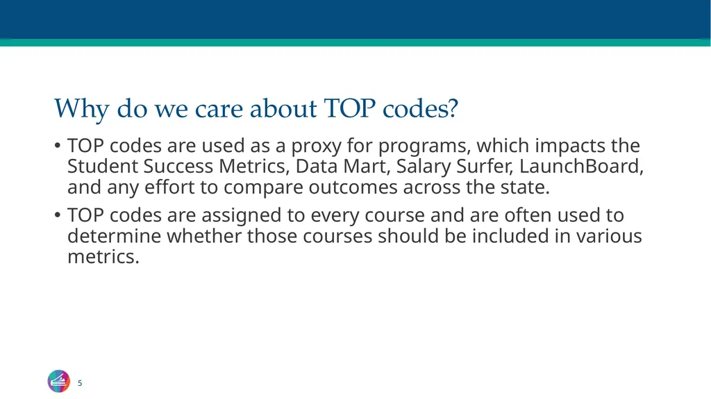 TOP Codes: What Are They? Craig Rutan, ASCCC Data - slide 5 of 38