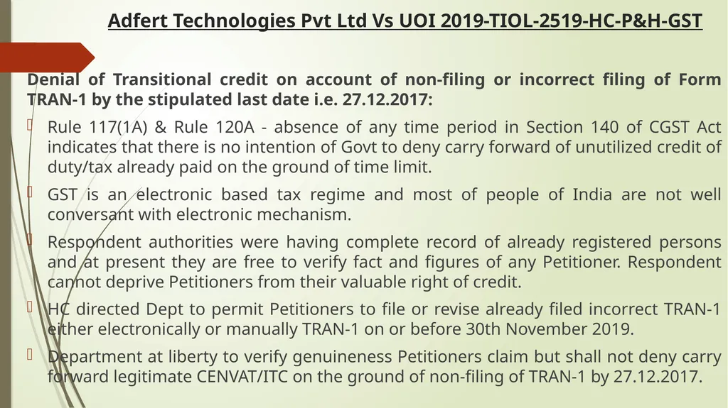 Important Judicial Pronouncements in GST CA - slide 47 of 132