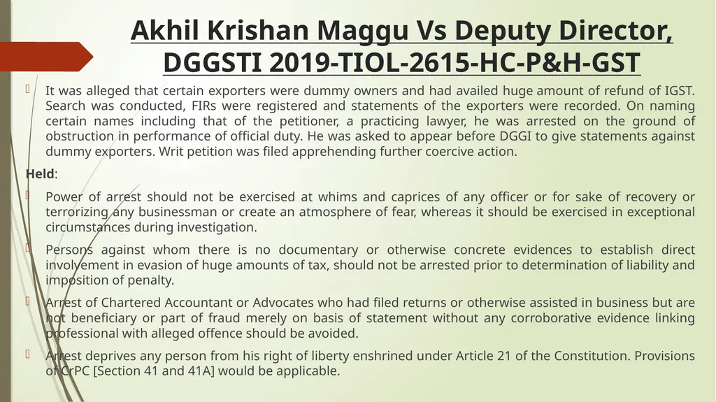 Important Judicial Pronouncements in GST CA - slide 123 of 132