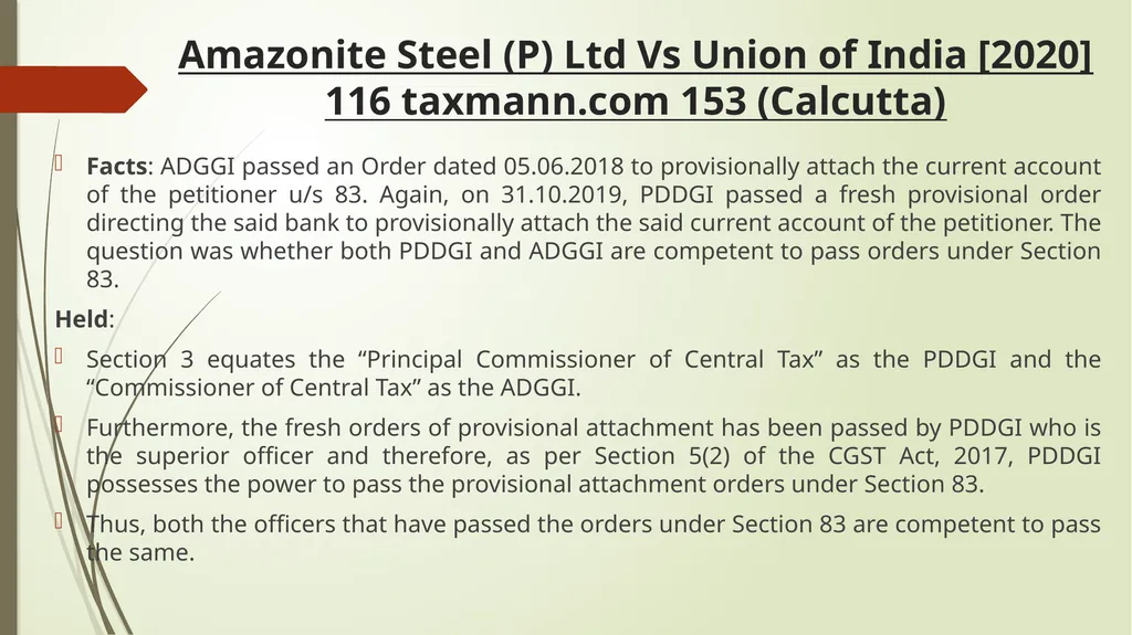 Important Judicial Pronouncements in GST CA - slide 80 of 132